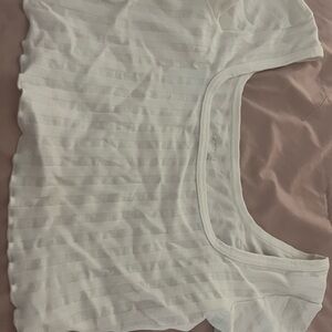 Aerie White Ribbed Sleeveless Crop Top